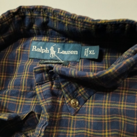 Polo Ralph Lauren Shirt Men XL  Plaid Custom Button Up Long‎ Sleeve Pony - Picture 5 of 7